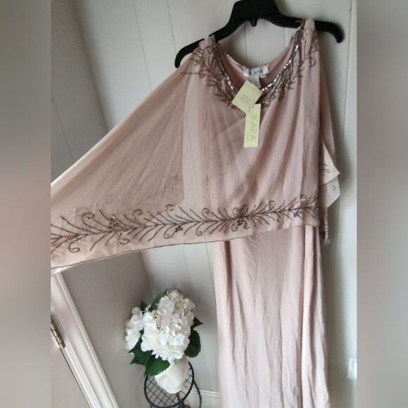 J Kara Blush Pink Beaded Capelet Gown Size 18W NWT – Formal Evening Dress - Picture 7 of 12